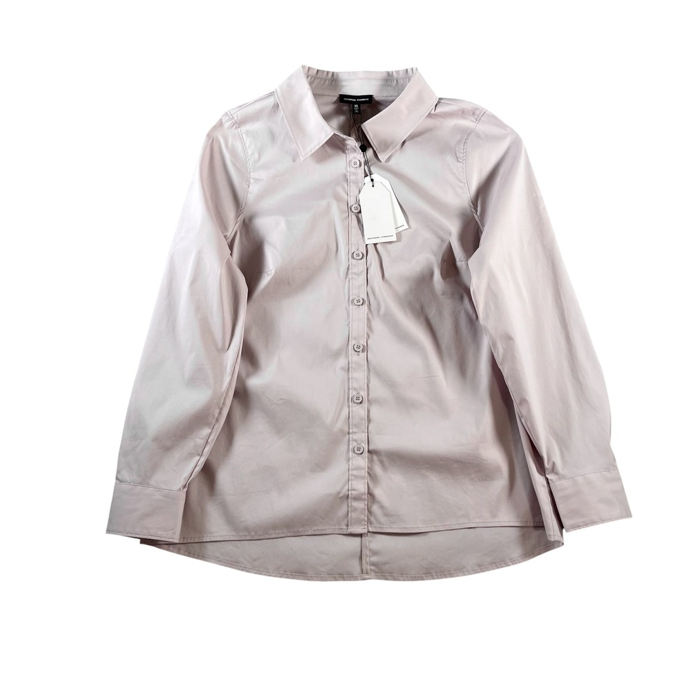 Universal Standard Canna Hi-Low Button Down Lilac Marble Size XS Womens